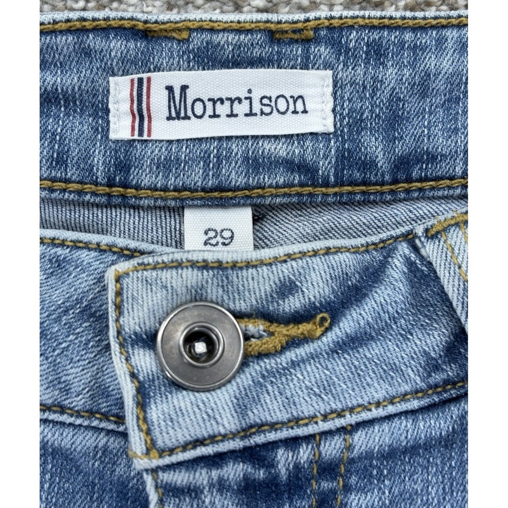 Morrison Bootcut Jeans Womens 29 Blue Rock-Star Stargazer Distressed Light Wash - Picture 4 of 14